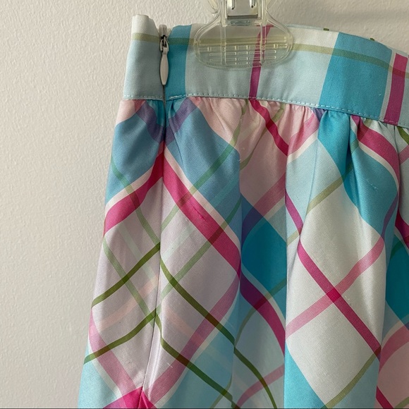 HARTSTRINGS 100% SILK CHECKERED SKIRT - Picture 3 of 13